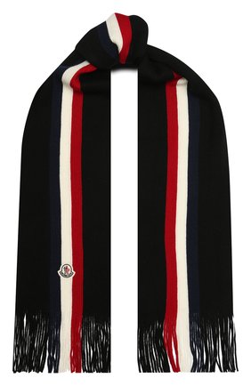 Мужской шерстяной шарф MONCLER черного цвета по цене 18000 руб., арт. F2-091-3C711-00-A9575 | Фото 1 Мужской шерстяной шарф MONCLER черного цвета, арт. F2-091-3C711-00-A9575 | Фото 1