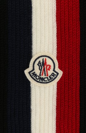 Мужской шерстяной шарф MONCLER черного цвета по цене 18000 руб., арт. F2-091-3C711-00-A9575 | Фото 2 Мужской шерстяной шарф MONCLER черного цвета, арт. F2-091-3C711-00-A9575 | Фото 2