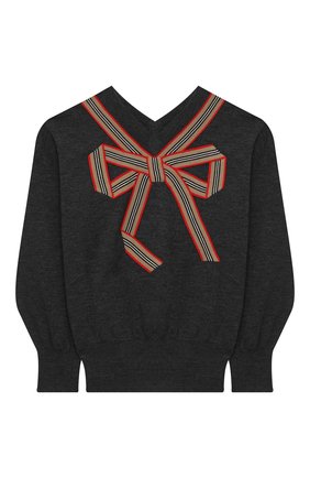 Детский шерстяной пуловер BURBERRY серого цвета по цене 26850 руб., арт. 8033056 | Фото 1 Детский шерстяной пуловер BURBERRY серого цвета, арт. 8033056 | Фото 1