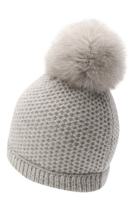 Детского кашемировая шапка GIORGETTI CASHMERE светло-серого цвета по цене 10650 руб., арт. MB1695/V0LPE/8A | Фото 2 Детского кашемировая шапка GIORGETTI CASHMERE светло-серого цвета, арт. MB1695/V0LPE/8A | Фото 2 (Материал: Кашемир, Шерсть)