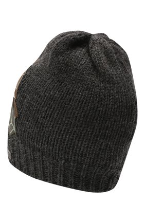 Детского шерстяная шапка DOLCE & GABBANA темно-серого цвета, арт. LBKH58/JAM01 | Фото 2 (Материал: Шерсть, Текстиль)