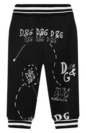 Детские хлопковые джоггеры DOLCE & GABBANA черно-белого цвета по цене 32100 руб., арт. L5JP5R/G7XBP/2-6 | Фото 2 Детские хлопковые джоггеры DOLCE & GABBANA черно-белого цвета, арт. L5JP5R/G7XBP/2-6 | Фото 2 (Материал внешний: Хлопок; Девочки Кросс-КТ: Брюки-одежда, Джоггеры-одежда; Девочки-школьная форма: Брюки; Региональные ограничения белый список (Axapta Mercury): RU; Ростовка одежда: 2 года | 92 см, 3 года | 98 см, 4 года | 104 см, 5 лет | 110 см, 6 лет | 116 см)