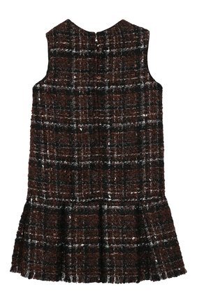 Детское твидовое платье DOLCE & GABBANA коричневого цвета по цене 57550 руб., арт. L52D00/FQMHD/2-6 | Фото 2 Детское твидовое платье DOLCE & GABBANA коричневого цвета, арт. L52D00/FQMHD/2-6 | Фото 2 (Материал подклада: Вискоза; Случай: Повседневный; Рукава: Короткие; Девочки Кросс-КТ: Платье-одежда; Региональные ограничения белый список (Axapta Mercury): RU; Ростовка одежда: 2 года | 92 см, 3 года | 98 см, 4 года | 104 см, 5 лет | 110 см, 6 лет | 116 см)