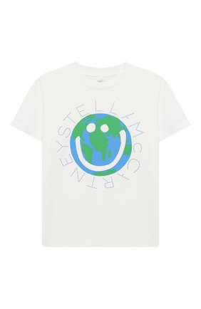 Детская хлопковая футболка STELLA MCCARTNEY белого цвета по цене 3725 руб., арт. 601304/SPJF1 | Фото 1 Детская хлопковая футболка STELLA MCCARTNEY белого цвета, арт. 601304/SPJF1 | Фото 1