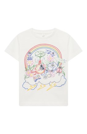 Детская хлопковая футболка STELLA MCCARTNEY белого цвета по цене 3725 руб., арт. 601096/SPJE6 | Фото 1 Детская хлопковая футболка STELLA MCCARTNEY белого цвета, арт. 601096/SPJE6 | Фото 1