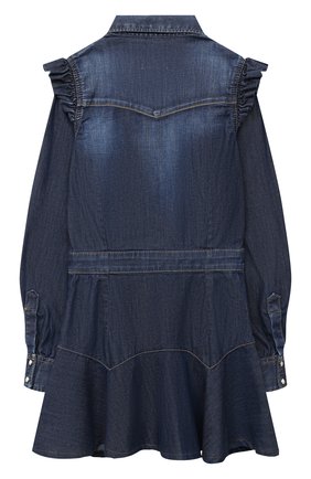 Детское хлопковое платье DSQUARED2 синего цвета по цене 18050 руб., арт. DQ04CL-D001Q | Фото 2 Детское хлопковое платье DSQUARED2 синего цвета, арт. DQ04CL-D001Q | Фото 2