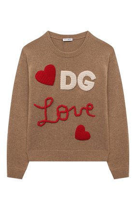 Детский шерстяной пуловер DOLCE & GABBANA темно-коричневого цвета по цене 47100 руб., арт. L5KWA5/JAM9Y/8-14 | Фото 1 Детский шерстяной пуловер DOLCE & GABBANA темно-коричневого цвета, арт. L5KWA5/JAM9Y/8-14 | Фото 1