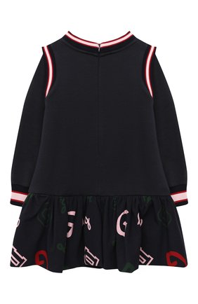 Детское хлопковое платье DOLCE & GABBANA темно-синего цвета по цене 38450 руб., арт. L5JD2A/G7WXH/2-6 | Фото 2 Детское хлопковое платье DOLCE & GABBANA темно-синего цвета, арт. L5JD2A/G7WXH/2-6 | Фото 2