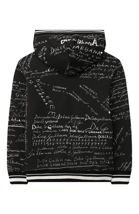Детский хлопковая толстовка DOLCE & GABBANA черно-белого цвета по цене 28950 руб., арт. L4JW8Y/G7XBS/2-6 | Фото 2 Детский хлопковая толстовка DOLCE & GABBANA черно-белого цвета, арт. L4JW8Y/G7XBS/2-6 | Фото 2