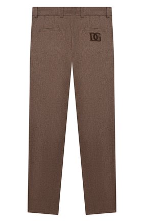 Детские хлопковые брюки DOLCE & GABBANA коричневого цвета по цене 22050 руб., арт. L42P83/G7XLF/8-14 | Фото 2 Детские хлопковые брюки DOLCE & GABBANA коричневого цвета, арт. L42P83/G7XLF/8-14 | Фото 2