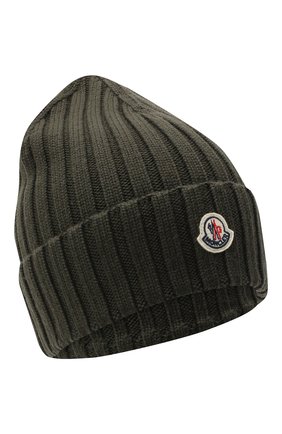 Женская шерстяная шапка MONCLER хаки цвета по цене 16200 руб., арт. F2-093-9Z708-00-A9327 | Фото 1 Женская шерстяная шапка MONCLER хаки цвета, арт. F2-093-9Z708-00-A9327 | Фото 1