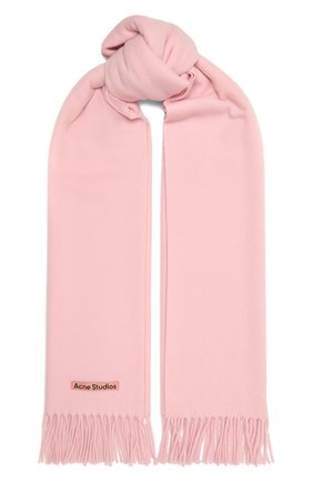 Женский шерстяной шарф ACNE STUDIOS розового цвета по цене 16950 руб., арт. CA0102/W | Фото 1 Женский шерстяной шарф ACNE STUDIOS розового цвета, арт. CA0102/W | Фото 1