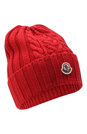 Женский шерстяная шапка MONCLER красного цвета по цене 16200 руб., арт. F2-093-9Z706-00-A9146 | Фото 1 Женский шерстяная шапка MONCLER красного цвета, арт. F2-093-9Z706-00-A9146 | Фото 1