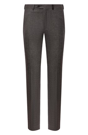Мужские шерстяные брюки BRIONI коричневого цвета, арт. RPN20L/07AB4/GSTAAD | Фото 1 (Материал внешний: Шерсть; Длина (брюки, джинсы): Стандартные; Материал подклада: Купро, Хлопок, Синтетический материал; Случай: Формальный; Стили: Классический)