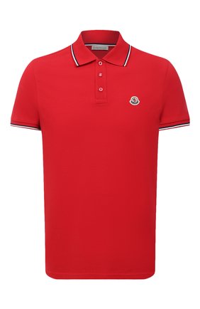 Мужское хлопковое поло MONCLER красного цвета по цене 17900 руб., арт. F2-091-8A703-00-84556 | Фото 1 Мужское хлопковое поло MONCLER красного цвета, арт. F2-091-8A703-00-84556 | Фото 1