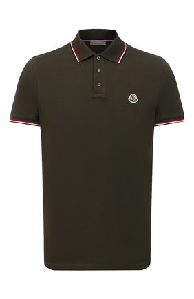 Мужское хлопковое поло MONCLER хаки цвета по цене 17900 руб., арт. F2-091-8A703-00-84556 | Фото 1 Мужское хлопковое поло MONCLER хаки цвета, арт. F2-091-8A703-00-84556 | Фото 1