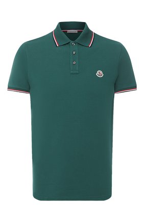 Мужское хлопковое поло MONCLER бирюзового цвета по цене 17900 руб., арт. F2-091-8A703-00-84556 | Фото 1 Мужское хлопковое поло MONCLER бирюзового цвета, арт. F2-091-8A703-00-84556 | Фото 1