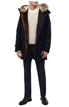 Мужская пуховая парка MONCLER темно-синего цвета по цене 389700 руб., арт. F2-091-1C527-01-54AQA | Фото 2 Мужская пуховая парка MONCLER темно-синего цвета, арт. F2-091-1C527-01-54AQA | Фото 2