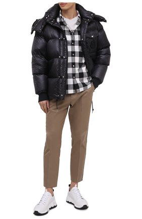 Мужская хлопковая рубашка MONCLER черно-белого цвета по цене 36600 руб., арт. F2-091-2F702-60-54ACK | Фото 2 Мужская хлопковая рубашка MONCLER черно-белого цвета, арт. F2-091-2F702-60-54ACK | Фото 2