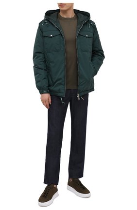 Мужская хлопковая футболка MONCLER темно-серого цвета по цене 17100 руб., арт. F2-091-8C781-00-8390Y | Фото 2 Мужская хлопковая футболка MONCLER темно-серого цвета, арт. F2-091-8C781-00-8390Y | Фото 2