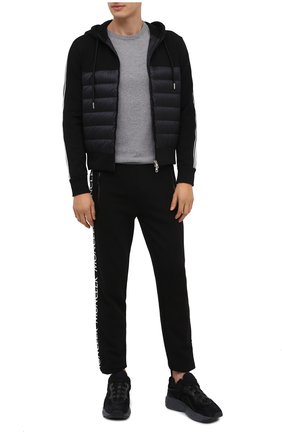 Мужской комбинированный кардиган MONCLER черного цвета по цене 87000 руб., арт. F2-091-8G510-00-80985 | Фото 2 Мужской комбинированный кардиган MONCLER черного цвета, арт. F2-091-8G510-00-80985 | Фото 2