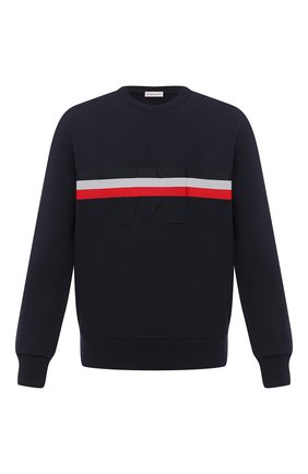Мужской хлопковый свитшот MONCLER темно-синего цвета по цене 46100 руб., арт. F2-091-8G747-20-80985 | Фото 1 Мужской хлопковый свитшот MONCLER темно-синего цвета, арт. F2-091-8G747-20-80985 | Фото 1