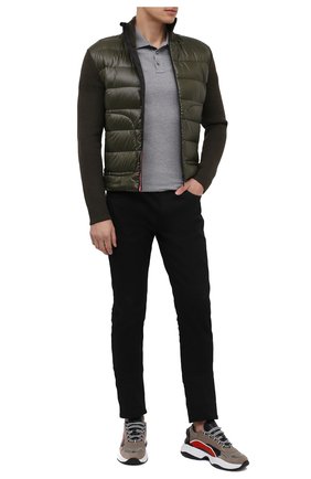 Мужской комбинированный кардиган MONCLER зеленого цвета по цене 73400 руб., арт. F2-091-9B519-00-A9418 | Фото 2 Мужской комбинированный кардиган MONCLER зеленого цвета, арт. F2-091-9B519-00-A9418 | Фото 2