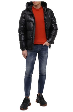 Мужской свитер из шерсти и кашемира MONCLER оранжевого цвета по цене 47300 руб., арт. F2-091-9C737-00-A9380 | Фото 2 Мужской свитер из шерсти и кашемира MONCLER оранжевого цвета, арт. F2-091-9C737-00-A9380 | Фото 2
