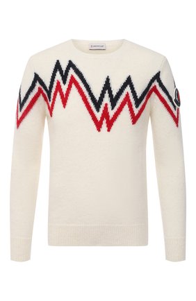 Мужской свитер MONCLER белого цвета по цене 59950 руб., арт. F2-091-9C750-00-A9498 | Фото 1 Мужской свитер MONCLER белого цвета, арт. F2-091-9C750-00-A9498 | Фото 1