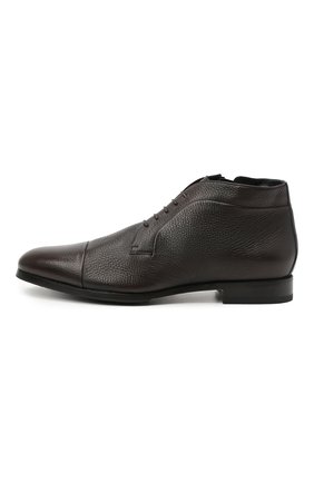 Мужские кожаные ботинки BARRETT темно-коричневого цвета, арт. B182U007.2/CERV0 ASP0RTABILE | Фото 3 (Материал внешний: Кожа; Материал утеплителя: Натуральный мех; Мужское Кросс-КТ: Ботинки-обувь, зимние ботинки; Подошва: Плоская)