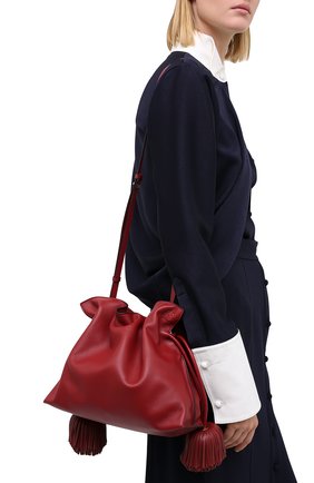 Женский клатч flamenco LOEWE бордового цвета по цене 179500 руб., арт. A411FC1X17 | Фото 5 Женский клатч flamenco LOEWE бордового цвета, арт. A411FC1X17 | Фото 5