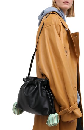 Женский клатч flamenco LOEWE черного цвета по цене 179500 руб., арт. A411FC1X17 | Фото 5 Женский клатч flamenco LOEWE черного цвета, арт. A411FC1X17 | Фото 5