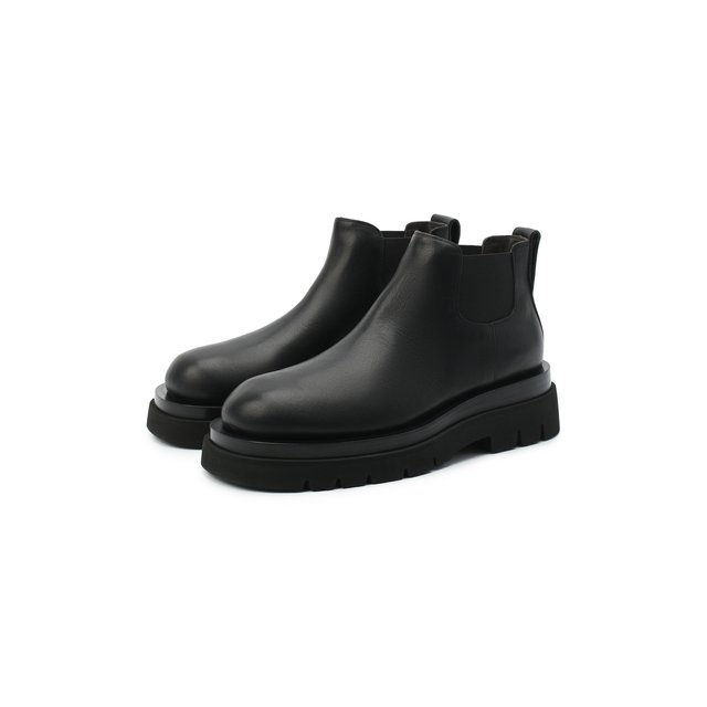 Кожаные ботинки BV Lug Bottega Veneta черного цвета