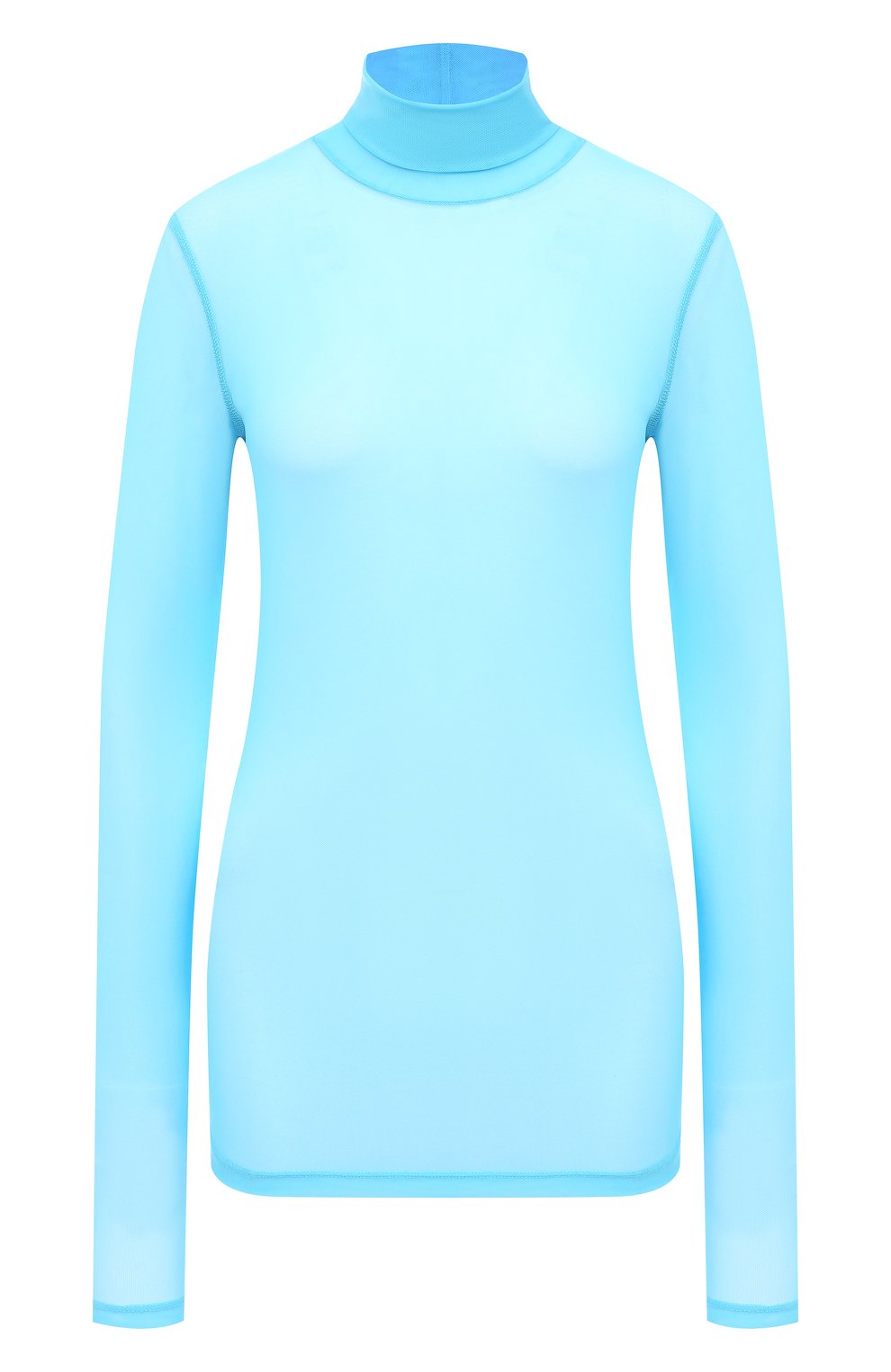 Женская водолазка DRIES VAN NOTEN голубого цвета, арт. 202-11146-1202 | Фото 1 (Женское Кросс-КТ: Водолазка-одежда; Рукава: Длинные; Материал внешний: Синтетический материал; Длина (для топов): Удлиненные)