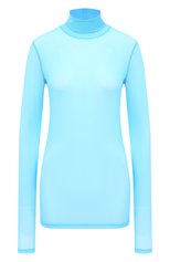 Женская водолазка DRIES VAN NOTEN голубого цвета, арт. 202-11146-1202 | Фото 1 (Женское Кросс-КТ: Водолазка-одежда; Рукава: Длинные; Материал внешний: Синтетический материал; Длина (для топов): Удлиненные)