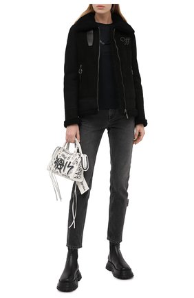 Женская дубленка OFF-WHITE черного цвета по цене 260500 руб., арт. 0WJA035E20LEA0011010 | Фото 2 Женская дубленка OFF-WHITE черного цвета, арт. 0WJA035E20LEA0011010 | Фото 2