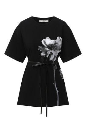 Женская хлопковая футболка VALENTINO черно-белого цвета по цене 79950 руб., арт. UB0MG09R5YH | Фото 1 Женская хлопковая футболка VALENTINO черно-белого цвета, арт. UB0MG09R5YH | Фото 1