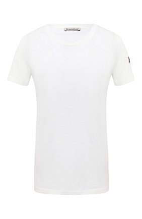 Женская хлопковая футболка MONCLER белого цвета по цене 16200 руб., арт. F2-093-8C732-00-V8058 | Фото 1 Женская хлопковая футболка MONCLER белого цвета, арт. F2-093-8C732-00-V8058 | Фото 1