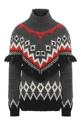 Женский свитер MONCLER серого цвета по цене 66000 руб., арт. F2-093-9F701-10-A9555 | Фото 1 Женский свитер MONCLER серого цвета, арт. F2-093-9F701-10-A9555 | Фото 1