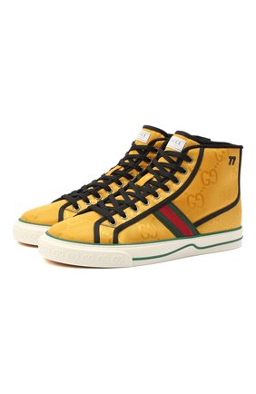 Мужские текстильные кеды gucci tennis 1977 GUCCI желтого цвета по цене 57000 руб., арт. 628717/H9H80 | Фото 1 Мужские текстильные кеды gucci tennis 1977 GUCCI желтого цвета, арт. 628717/H9H80 | Фото 1