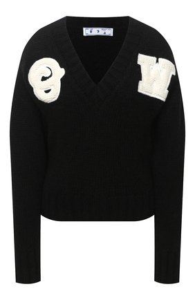 Женская шерстяной свитер OFF-WHITE черного цвета по цене 58350 руб., арт. 0WHD014E20KNI0011001 | Фото 1 Женская шерстяной свитер OFF-WHITE черного цвета, арт. 0WHD014E20KNI0011001 | Фото 1