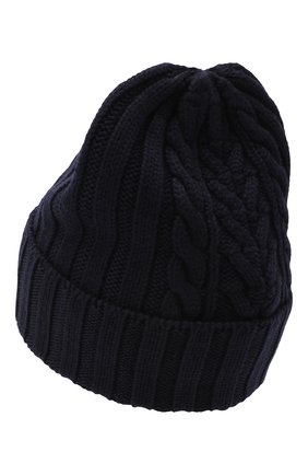 Женская шерстяная шапка MONCLER темно-синего цвета по цене 17000 руб., арт. F2-093-9Z706-00-A9146 | Фото 2 Женская шерстяная шапка MONCLER темно-синего цвета, арт. F2-093-9Z706-00-A9146 | Фото 2