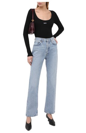 Женское хлопковое боди OFF-WHITE черного цвета по цене 29050 руб., арт. 0WDD027E20FAB0011001 | Фото 2 Женское хлопковое боди OFF-WHITE черного цвета, арт. 0WDD027E20FAB0011001 | Фото 2