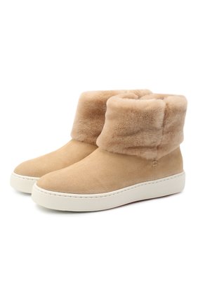 Женские замшевые ботинки SANTONI бежевого цвета по цене 54500 руб., арт. WBCE60598BARPFEZE40 | Фото 1 Женские замшевые ботинки SANTONI бежевого цвета, арт. WBCE60598BARPFEZE40 | Фото 1