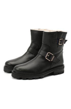 Женские кожаные ботинки JIMMY CHOO черного цвета по цене 87150 руб., арт. Y0UTH II/0HI | Фото 1 Женские кожаные ботинки JIMMY CHOO черного цвета, арт. Y0UTH II/0HI | Фото 1