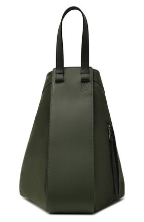 Женская сумка hammock LOEWE темно-зеленого цвета, арт. A538H02X01 | Фото 1 (Размер: large; Материал: Натуральная кожа, Натуральная замша; Сумки-технические: Сумки top-handle)