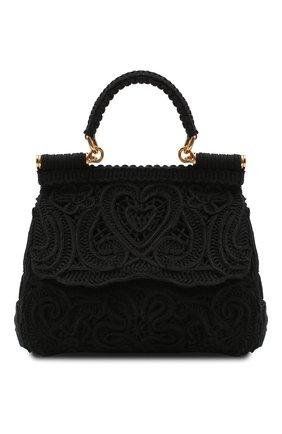 Женская сумка sicily small DOLCE & GABBANA черного цвета по цене 169500 руб., арт. BB6003/AW717 | Фото 1 Женская сумка sicily small DOLCE & GABBANA черного цвета, арт. BB6003/AW717 | Фото 1 (Сумки-технические: Сумки top-handle; Ремень/цепочка: На ремешке; Материал: Текстиль; Размер: small)