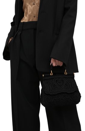 Женская сумка sicily small DOLCE & GABBANA черного цвета по цене 169500 руб., арт. BB6003/AW717 | Фото 2 Женская сумка sicily small DOLCE & GABBANA черного цвета, арт. BB6003/AW717 | Фото 2 (Сумки-технические: Сумки top-handle; Ремень/цепочка: На ремешке; Материал: Текстиль; Размер: small)