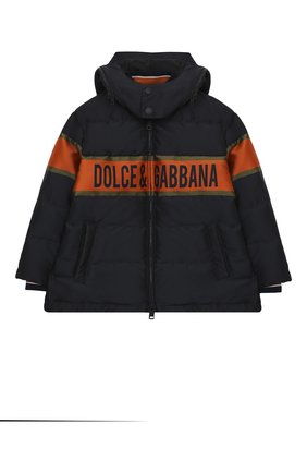 Детский пуховая куртка DOLCE & GABBANA темно-синего цвета по цене 55900 руб., арт. L4JB1P/G7WWL/2-6 | Фото 1 Детский пуховая куртка DOLCE & GABBANA темно-синего цвета, арт. L4JB1P/G7WWL/2-6 | Фото 1