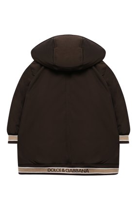 Детского пуховая куртка DOLCE & GABBANA коричневого цвета по цене 59950 руб., арт. L5JBC1/FUMZI/2-6 | Фото 2 Детского пуховая куртка DOLCE & GABBANA коричневого цвета, арт. L5JBC1/FUMZI/2-6 | Фото 2
